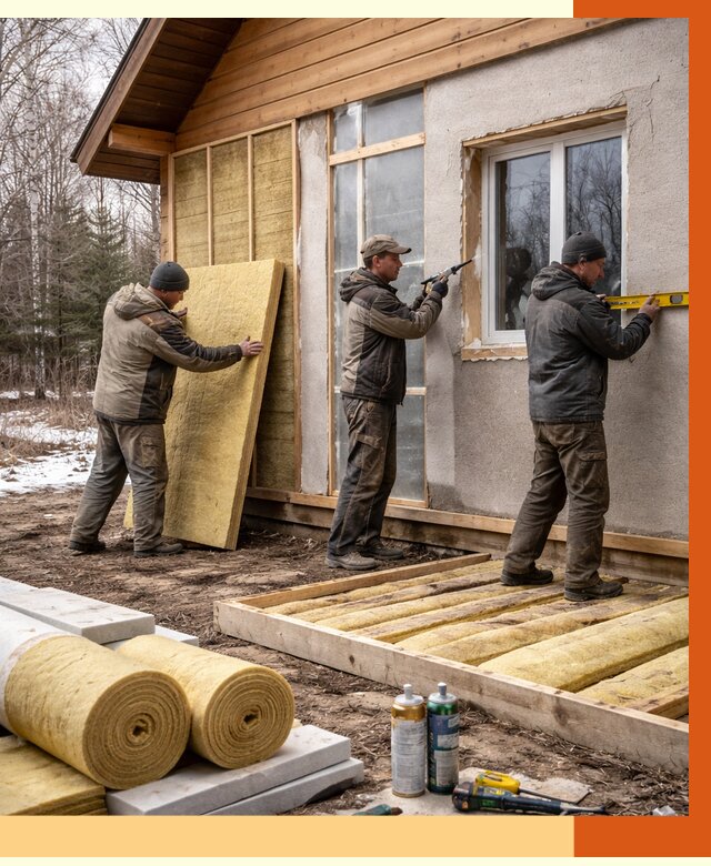 Утепление дачного дома в Новошахтинске от 4948 руб/м2 — недорого | ТепломастерНвш